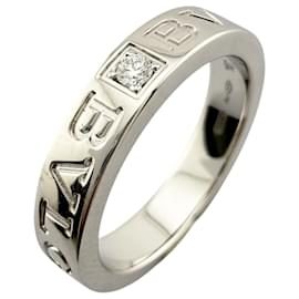 Bulgari Anello a fascia in oro bianco 18K e diamante Bvlgari