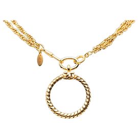 Collana con pendente lente d'ingrandimento Chanel Vintage Coco Mark