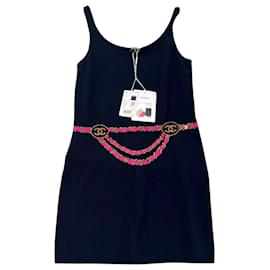Chanel Coco Neige Kleid aus marineblauem Kaschmir