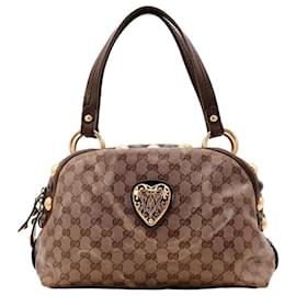 Gucci Sac Boston Monogramme GG avec détails cœurs