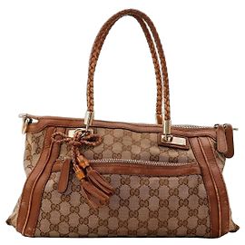 Gucci borsa tote GG Supreme in tela monogramma e pelle