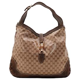 Borsa Hobo Gucci Monogram GG con Bambù