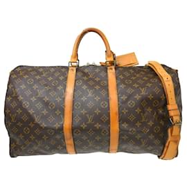 Borsa Louis Vuitton Keepall Bandouliere in tela Monogram 55