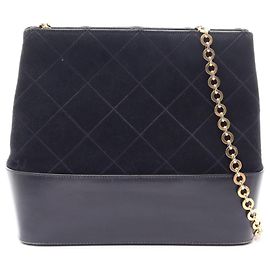 Borsa in pelle nera e scamosciata Salvatore Ferragamo