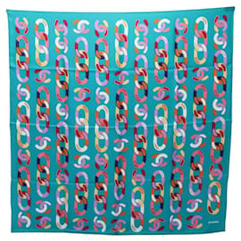 Sciarpa in seta Chanel Coco Mark Chain Pattern