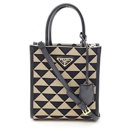 Mini borsa 2-Way in jacquard Triangolo Prada