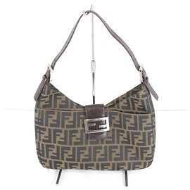 Fendi Zucca Canvas Schultertasche in Khaki