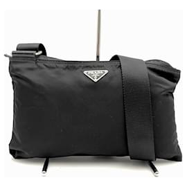Borsa a tracolla in nylon Prada nera