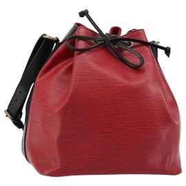 Sac LOUIS VUITTON Epi Petit Noe Bicolore Noir Rouge M44172 LV Auth BA13282
