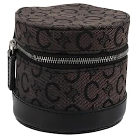 Céline Pochette CELINE C Macadam Canvas PVC Pelle Marrone Oro Auth 184972A