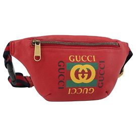 GUCCI Sherry Line bolsa de cintura em couro Vermelho Marinho 527792 Auth ka4692A