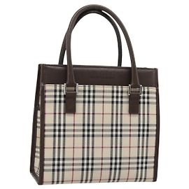 Borsa BURBERRY Nova Check in tela nera e argento Auth ep14880