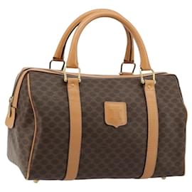Céline Borsa CELINE Macadam Canvas PVC Pelle Marrone Oro Auth 183369A