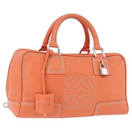 Borsa LOEWE Anagram Americana 28 in Pelle Arancione Argento Auth ep14765
