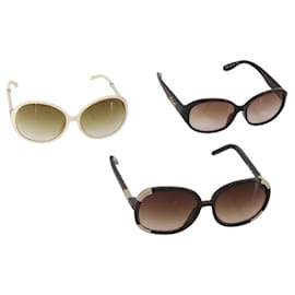 Chloe Sonnenbrille aus Kunststoff 3 Set Brown White Auth BA13058 - Chloé