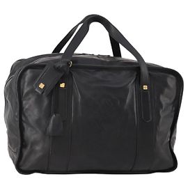 Borsa Boston LOEWE Anagram in pelle nera con dettagli dorati Autentica 176423