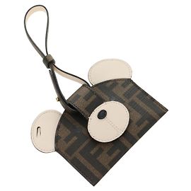 FENDI Zucca Canvas Best Friends Forever Münzbeutel Braun Schwarz Auth 184682M
