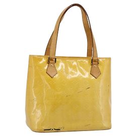 LOUIS VUITTON Monogram Vernis Houston Handtasche Lime Yellow M91055 LV Auth 184778