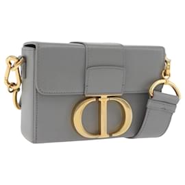 Sac à bandoulière Christian Dior 30 Montaigne en cuir gris et or Authentique ep14902