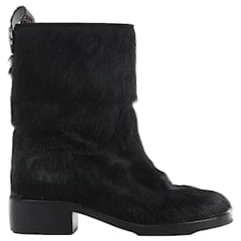 Botines de piel de vaca Chanel Coco Mark en negro G30120, Talla 39C EU