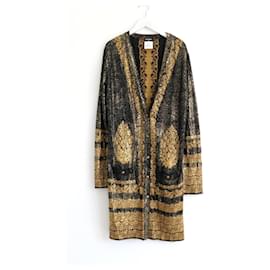 Chanel Cruise 2010 10C Gold Foil Strickjacke Mantel