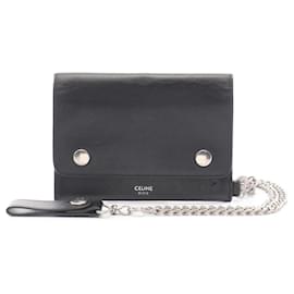 Céline Celine Biker Wallet - Black Leather