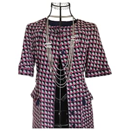 Chanel Tweed-Kleid mit geometrischem Muster