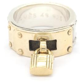 Bague Kelly Hermès en argent sterling et or jaune