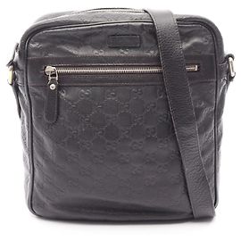 Borsa a tracolla in pelle marrone Gucci Guccissima