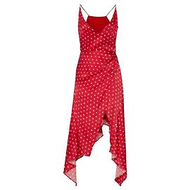 Abito sottoveste Haney Olivia Rosso e Bianco a pois