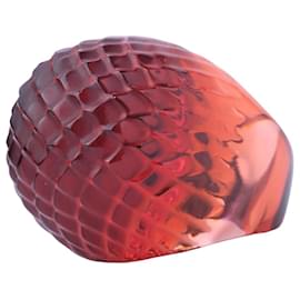 Anello Serpente Lalique in Cristallo Rosso Rubino Gioiello Serpente Mib - Autre Marque