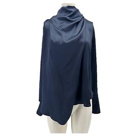 Autre Marque Camicetta in raso blu navy ATTIRE Taglia 36