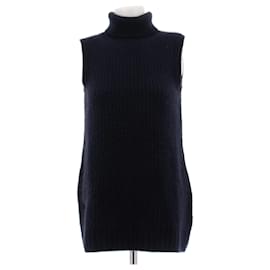 Pull sans manches col roulé bleu marine - Autre Marque