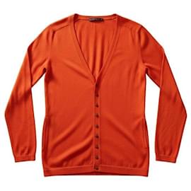 Balenciaga Strickjacke aus Seide und Kaschmir in Orange