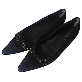 Prada Ballerine Punta in Camoscio Nero