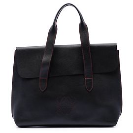 Valigetta LOEWE in pelle di vitello granulata nera Anagram