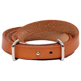 Hermès Brown Swift Api II Triple Tour Wrap Bracelet