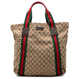 Gucci Beige GG Canvas Web Tote