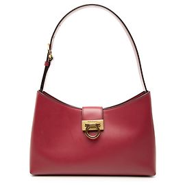 Salvatore Ferragamo Borsa a tracolla Ferragamo in pelle rossa Gancini Trifolio