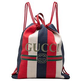 Mochila con cordón Sylvie Baiadera en lona roja Gucci