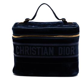 Beauty case Diortravel in velluto blu ricamato Dior