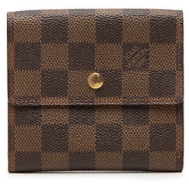 Cartera Louis Vuitton Elise Damier Ebene Marrón