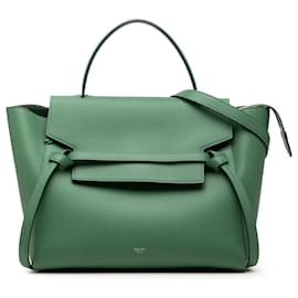 Borsa Belt in pelle di vitello granulata verde Celine - Céline