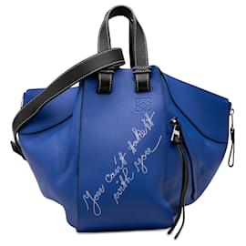 LOEWE Borsa Hammock Can't Take It in pelle di vitello bicolore blu Small - Loewe