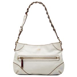 Borsa a tracolla Gucci White Calfskin Web Capri Ranch Kid