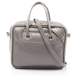 Borsa a mano 2-Way in pelle grigia Balenciaga