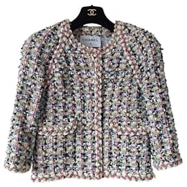 Chanel Multicolor Tweed-Jacke mit Eulen-Knöpfen