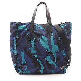 Borsa Tote 2-Way Prada Triangle Logo Camouflage