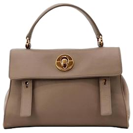 Saint Laurent Sac De Jour - Borsa a mano in pelle granulata taupe