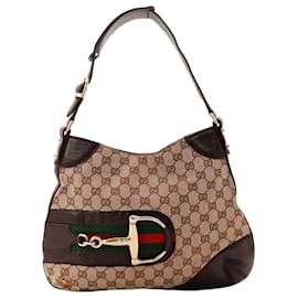 Gucci Borsa Hobo in Tela Monogramma Horsebit